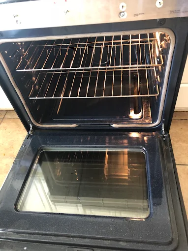 Appliance detail — the inside of a freshly cleaned oven